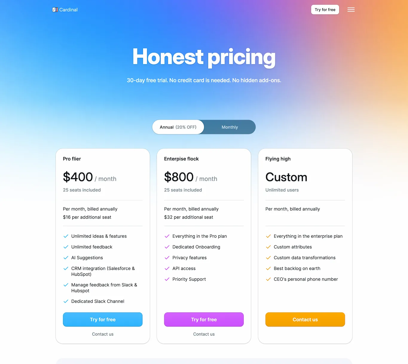 cardinalapp.io.pricing