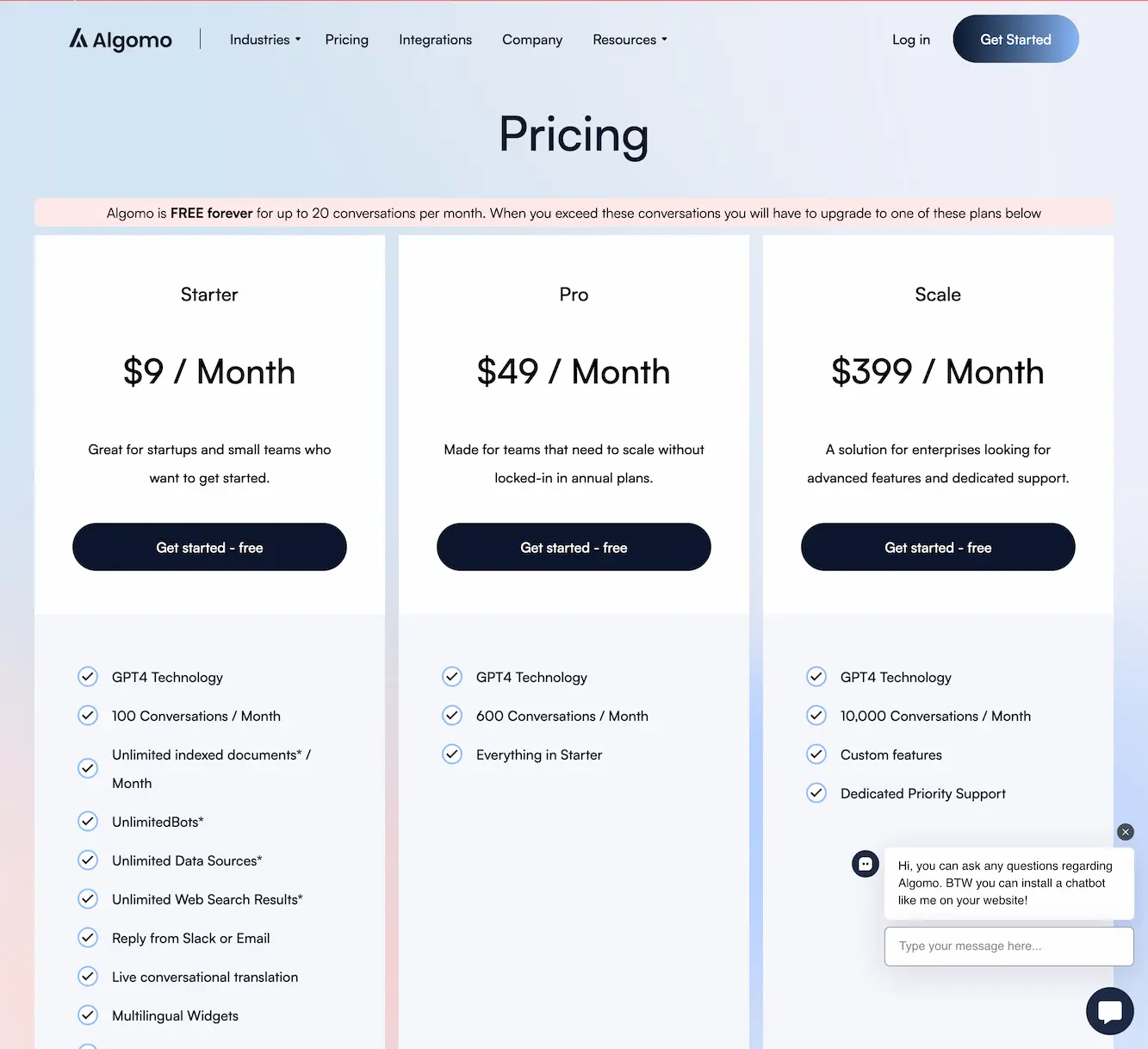 www.algomo.com.pricing