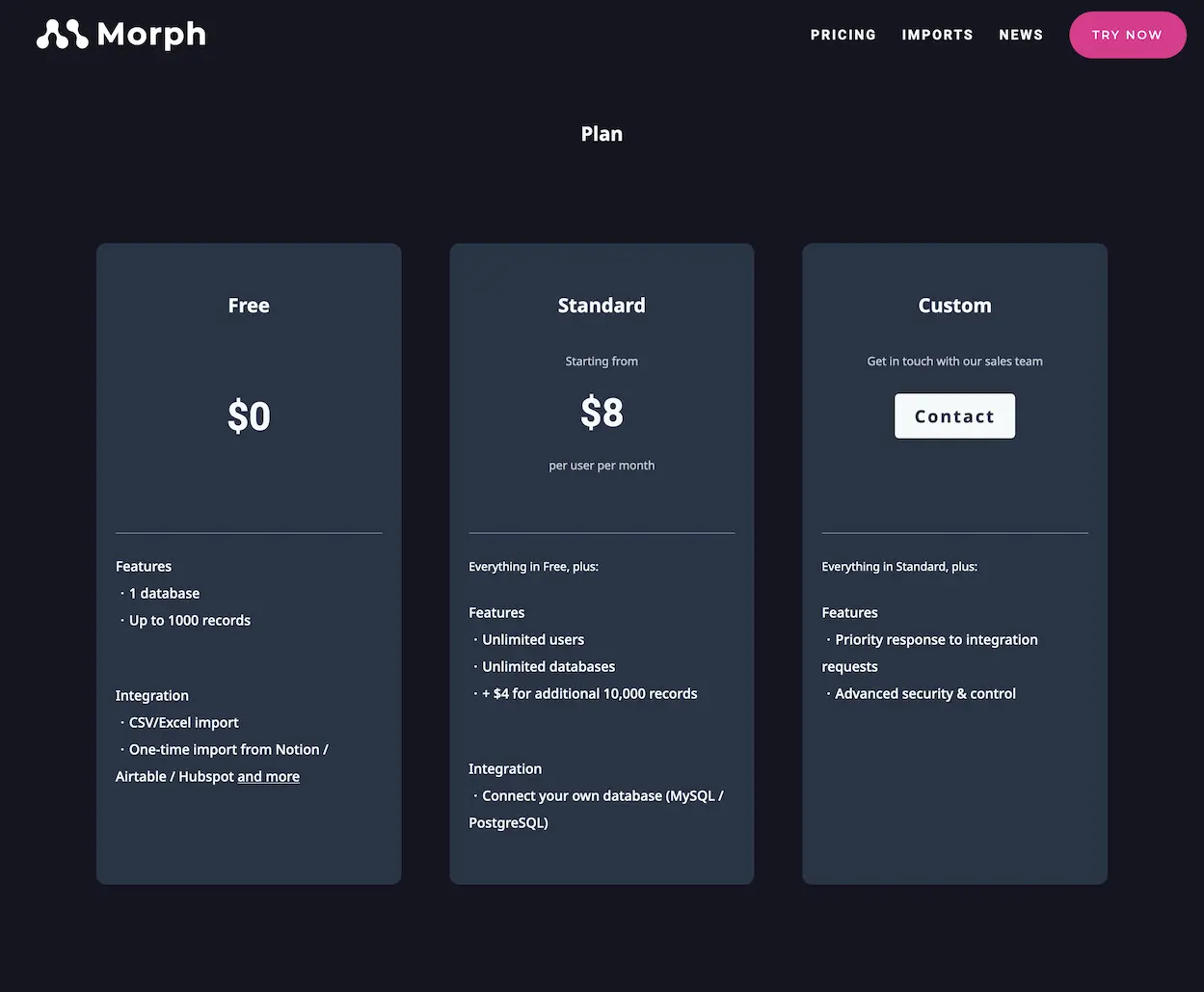 www.morphdb.io.pricing