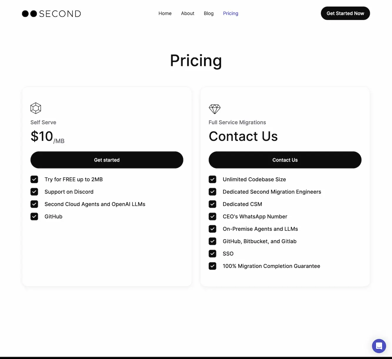 www.second.dev.pricing