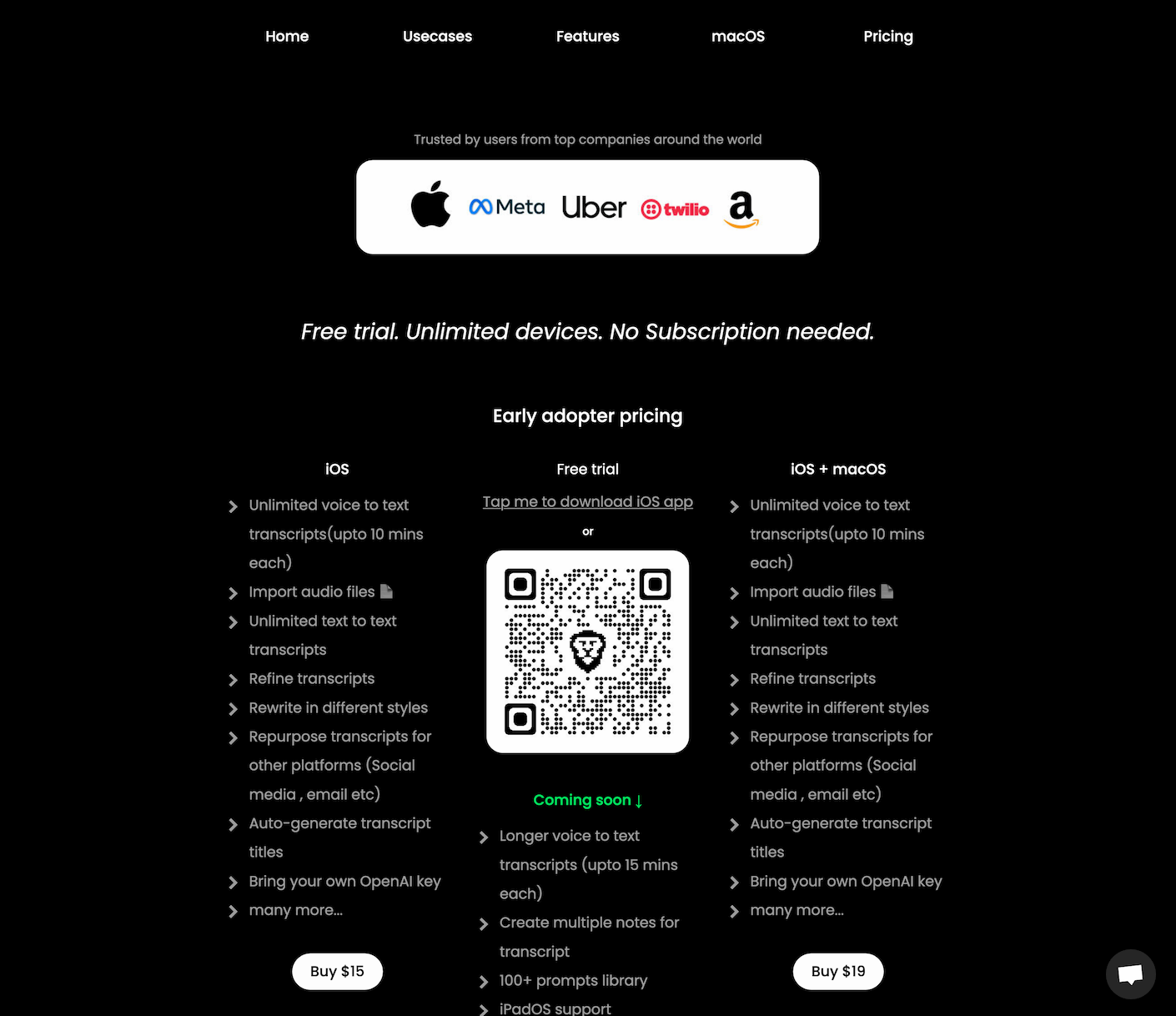 audiowriter.app.pricing