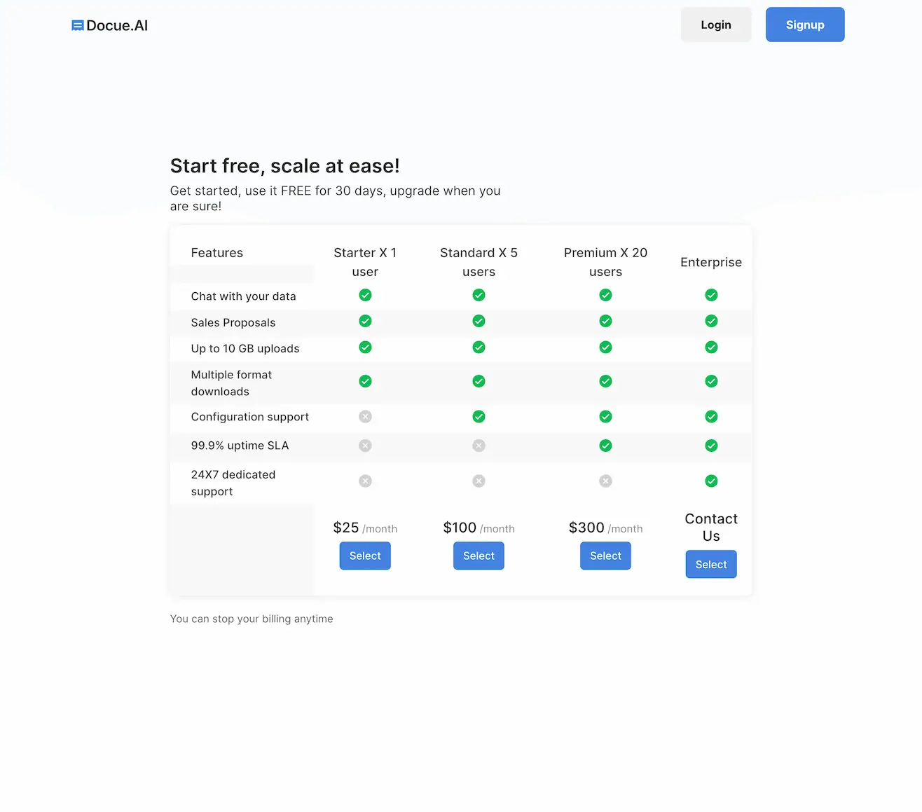 docue.ai.pricing