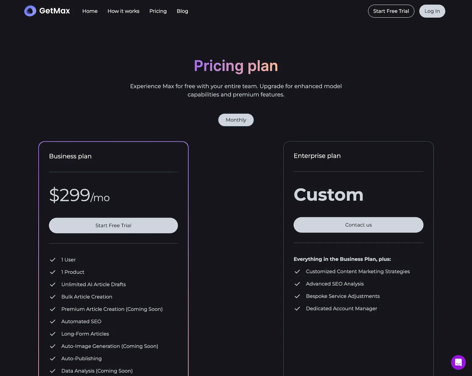 www.getmax.ai.pricing
