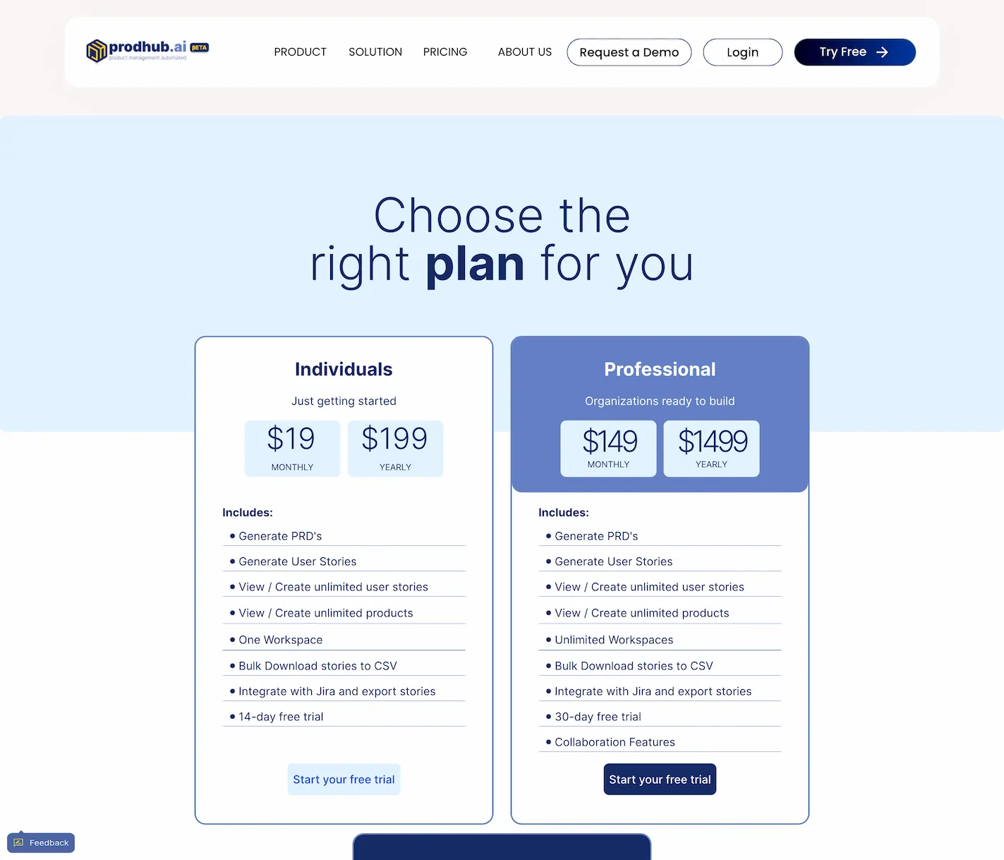 prodhub.ai.pricing