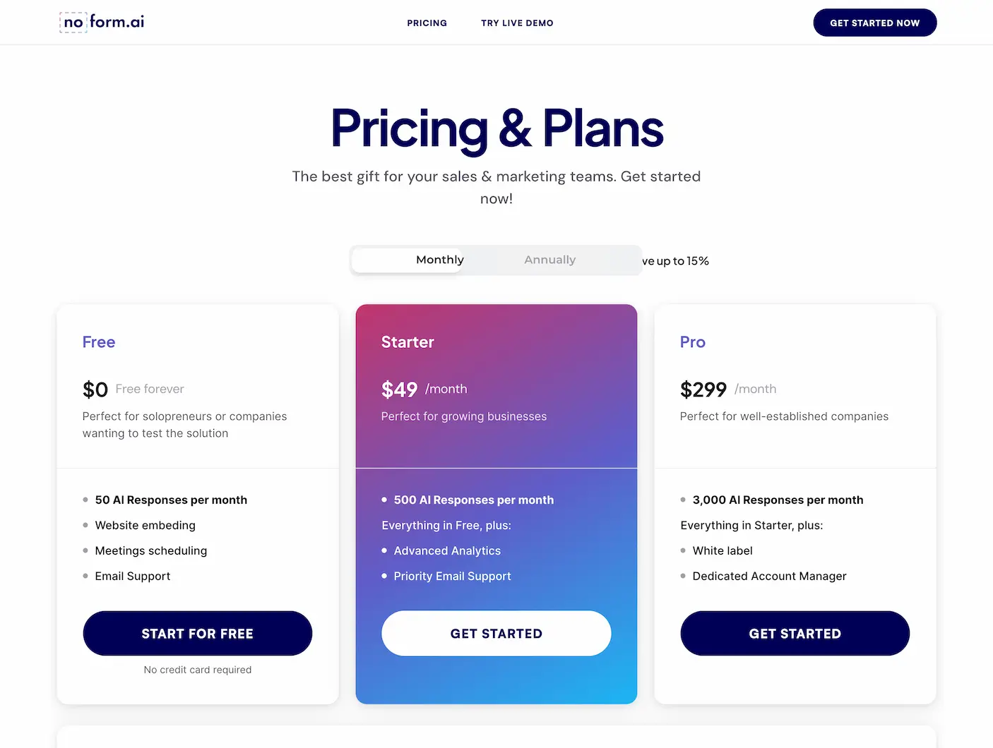 noform.ai.pricing
