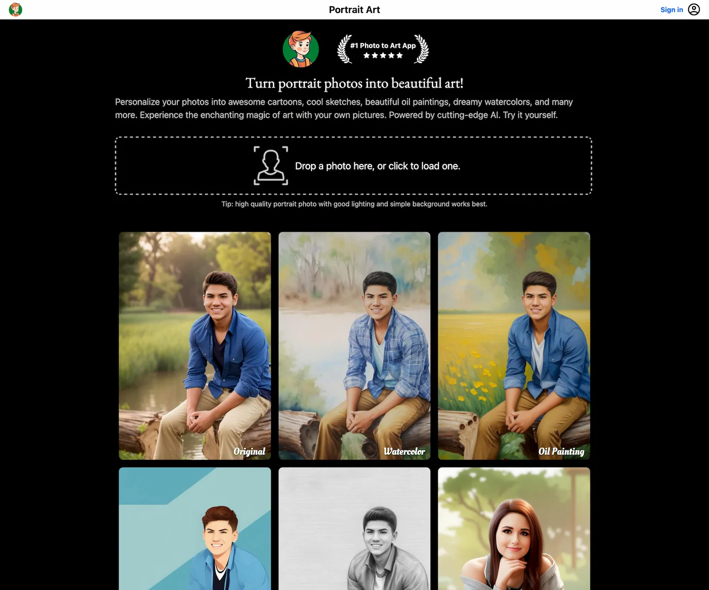 Turn portrait photos into beautiful art!