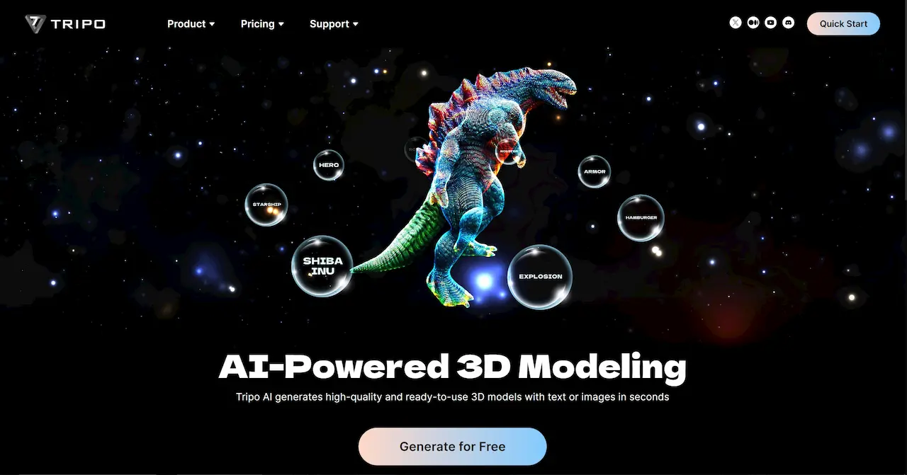 Tripo AI - AI-powered 3D modeling screenshot