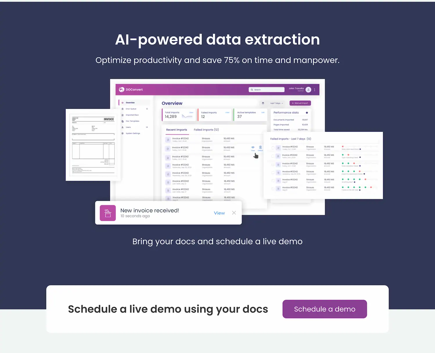 DOConvert - automatically extract data from document with AI pricing and features