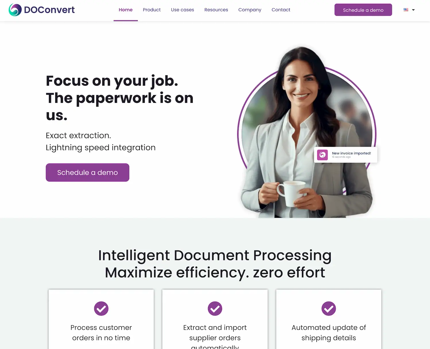 DOConvert - automatically extract data from document with AI screenshot