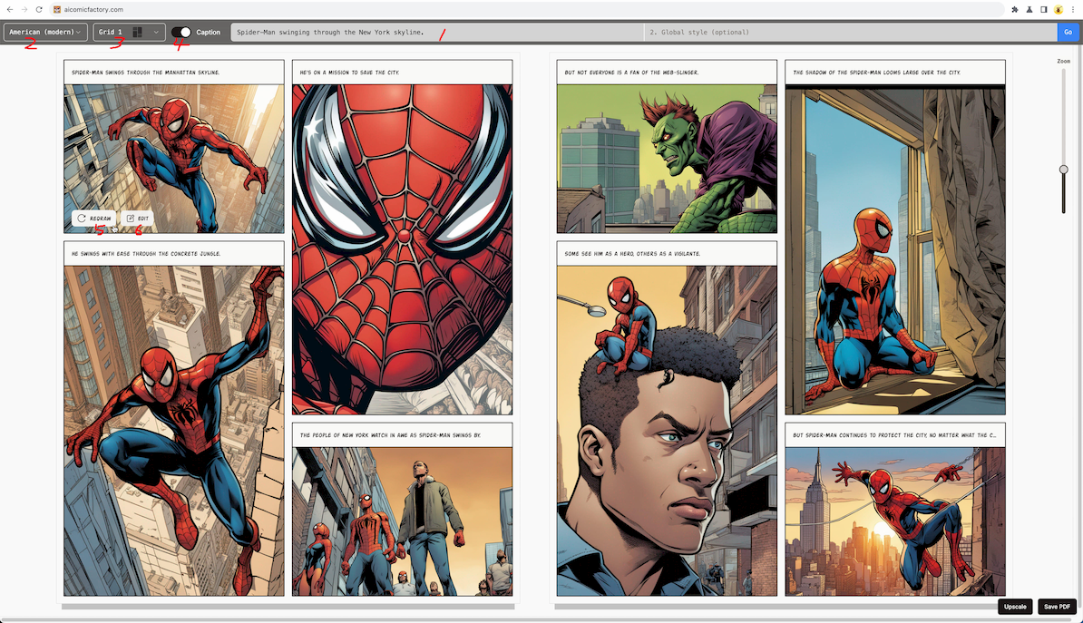 AI Comic Factory (.com) Review 2026: Features, Credits, and Rights screenshot