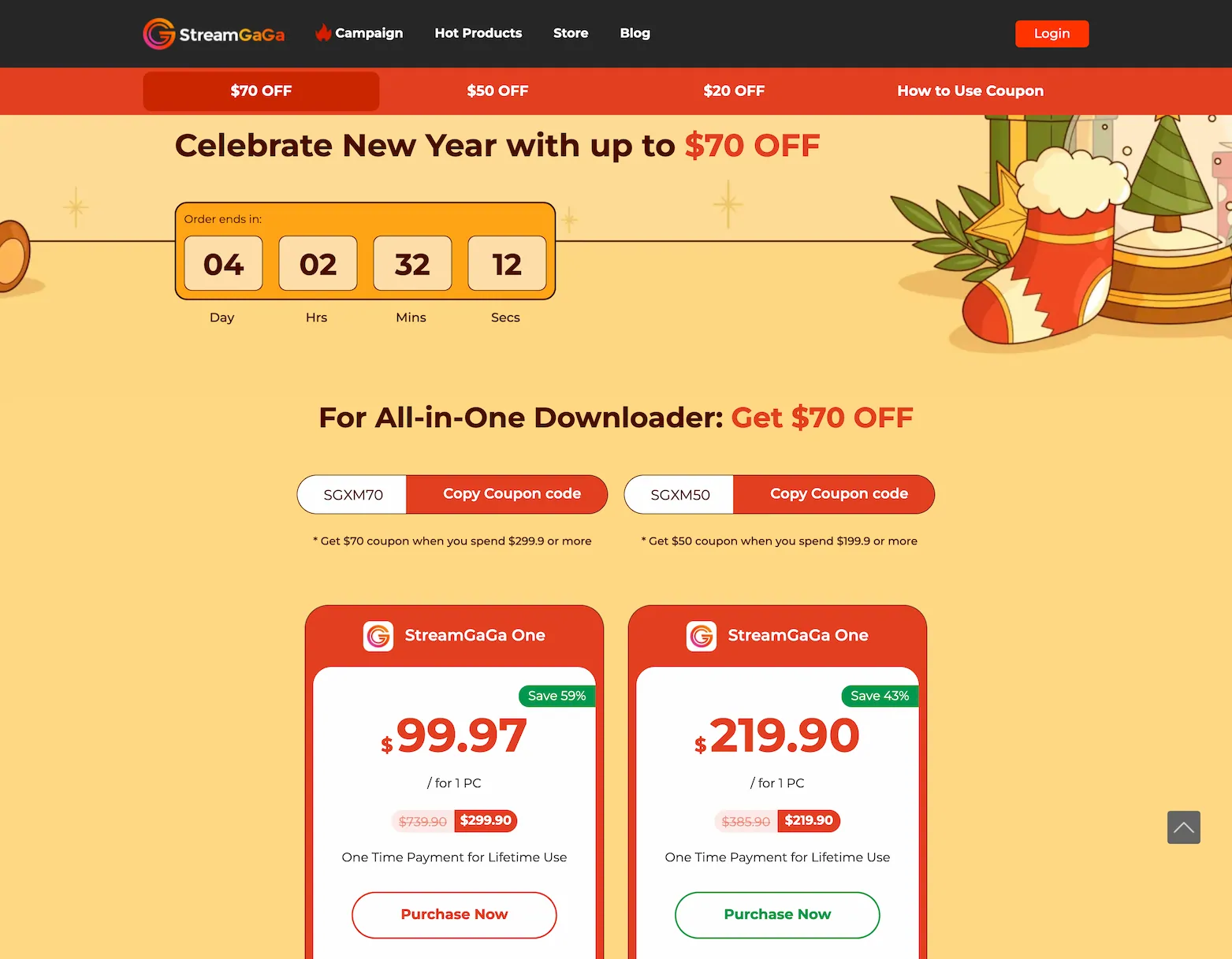 streamgaga.com Sales campain pricing plan 2024