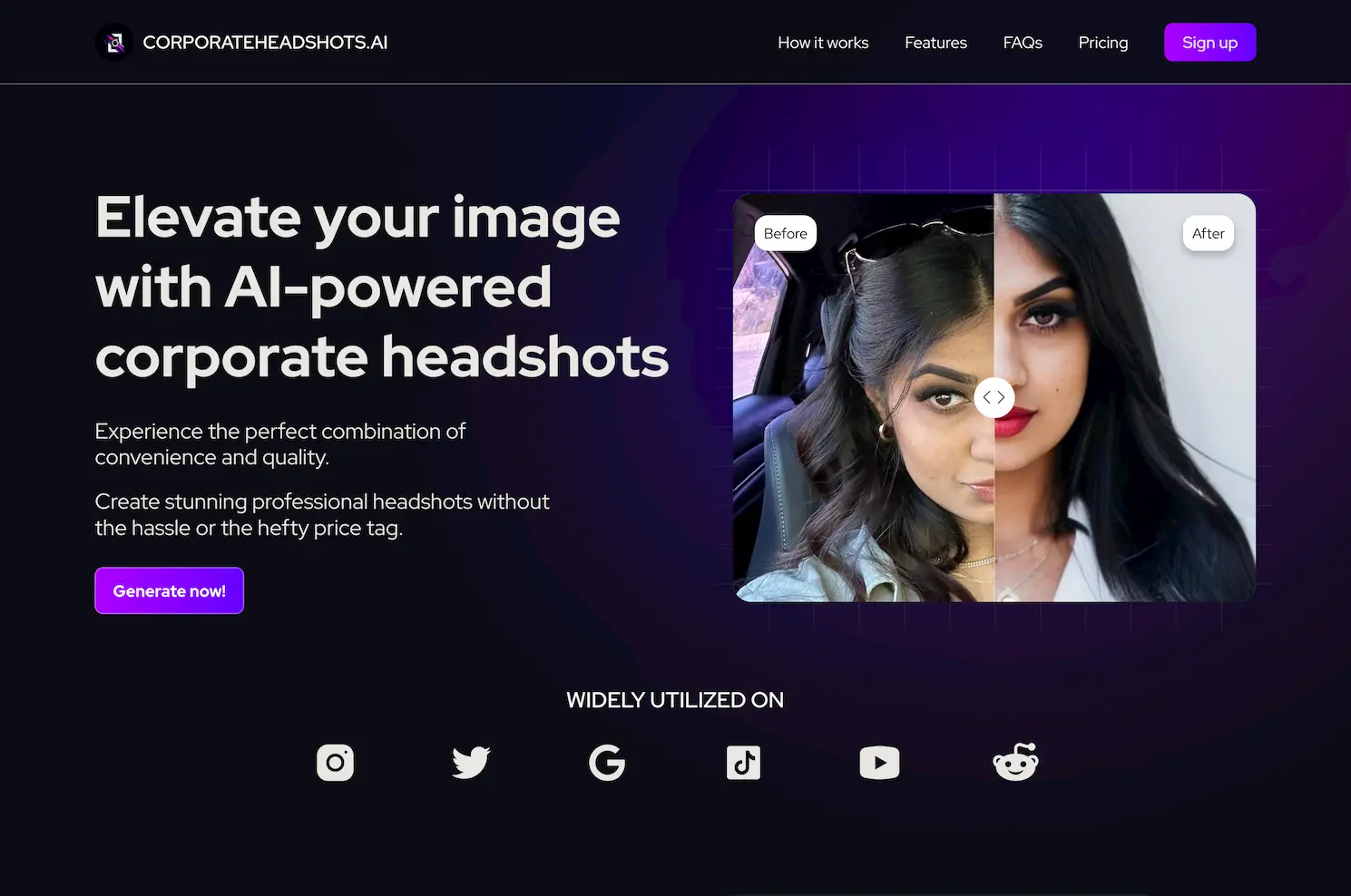 Corporate Headshots AI - creating professional headshots screenshot