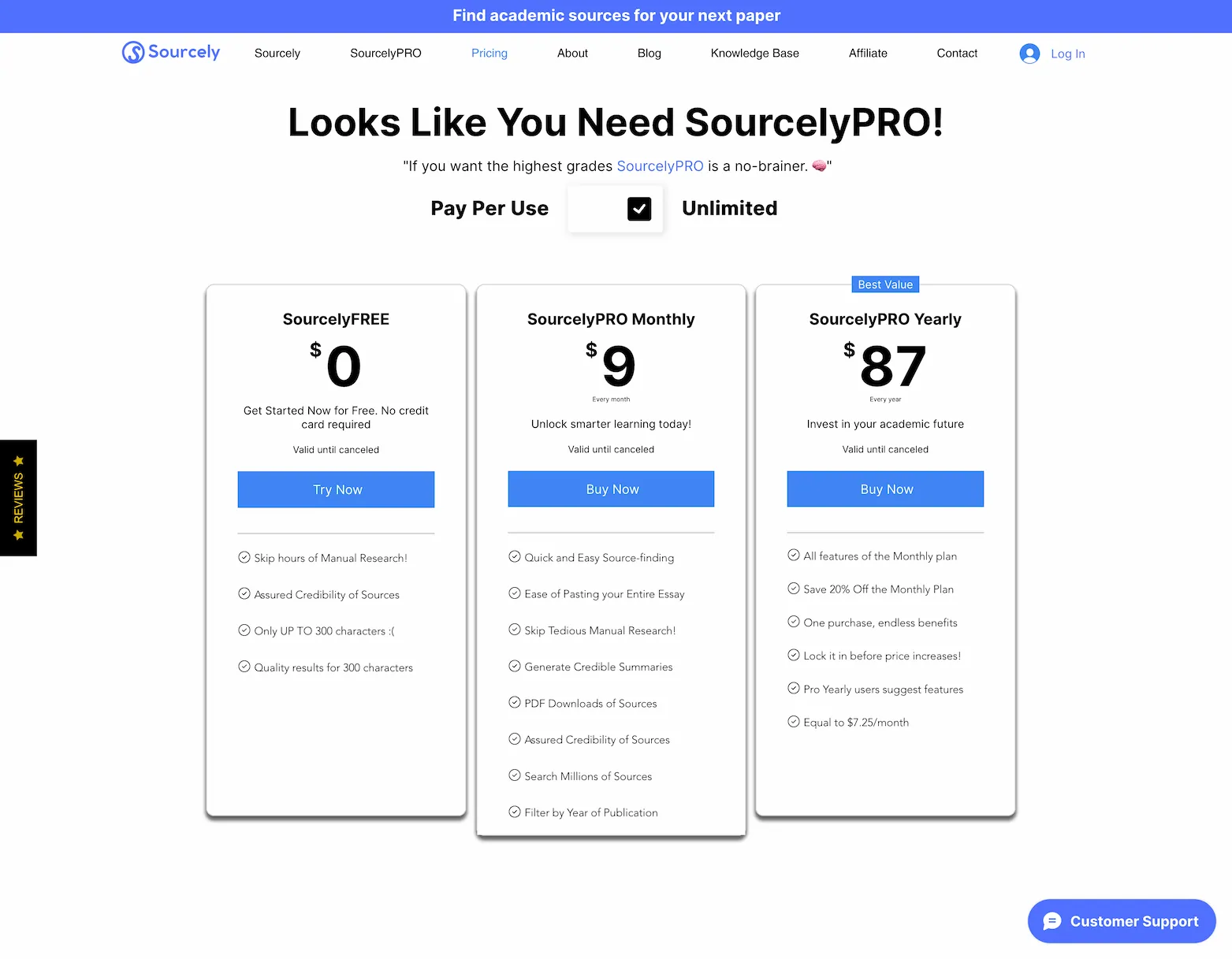 www.sourcely.net.Pricing Plan 2024