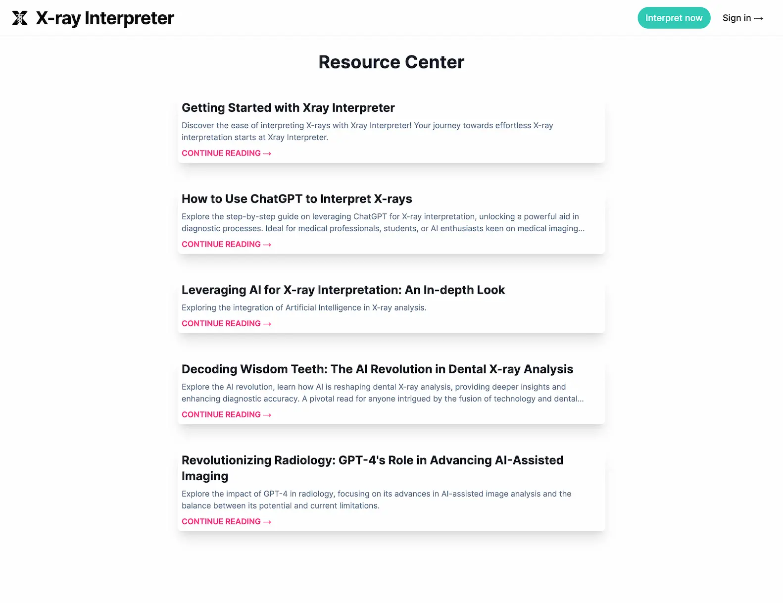 X-ray Interpreter - AI-generated report instantly pricing and features
