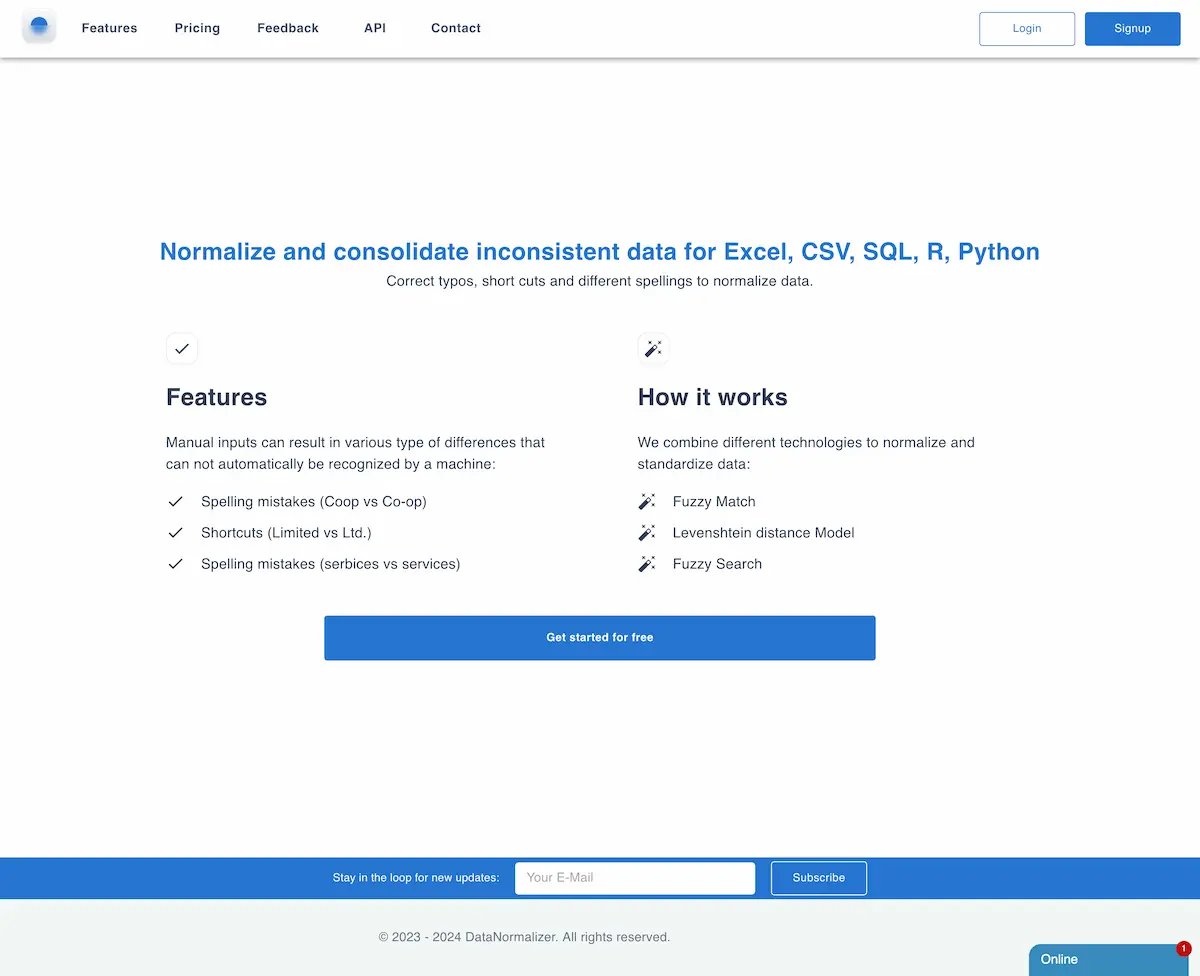 Data Normalizer pricing and features