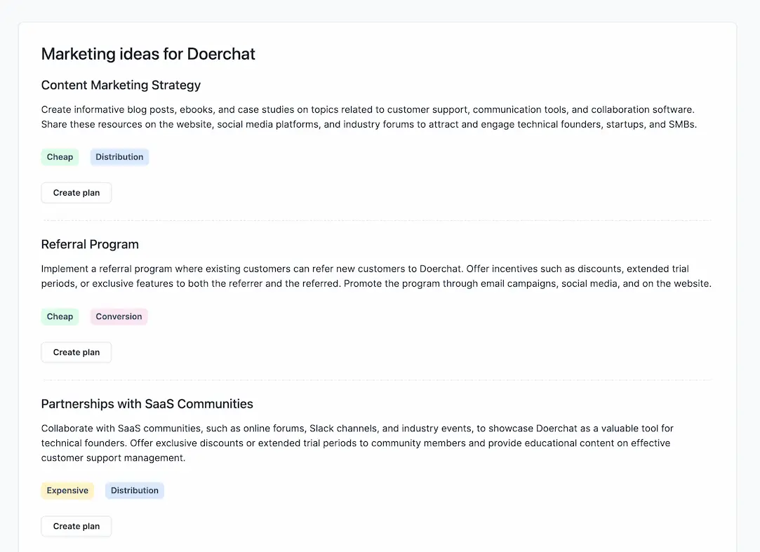 Doerplan - automated marketing platform pricing and features