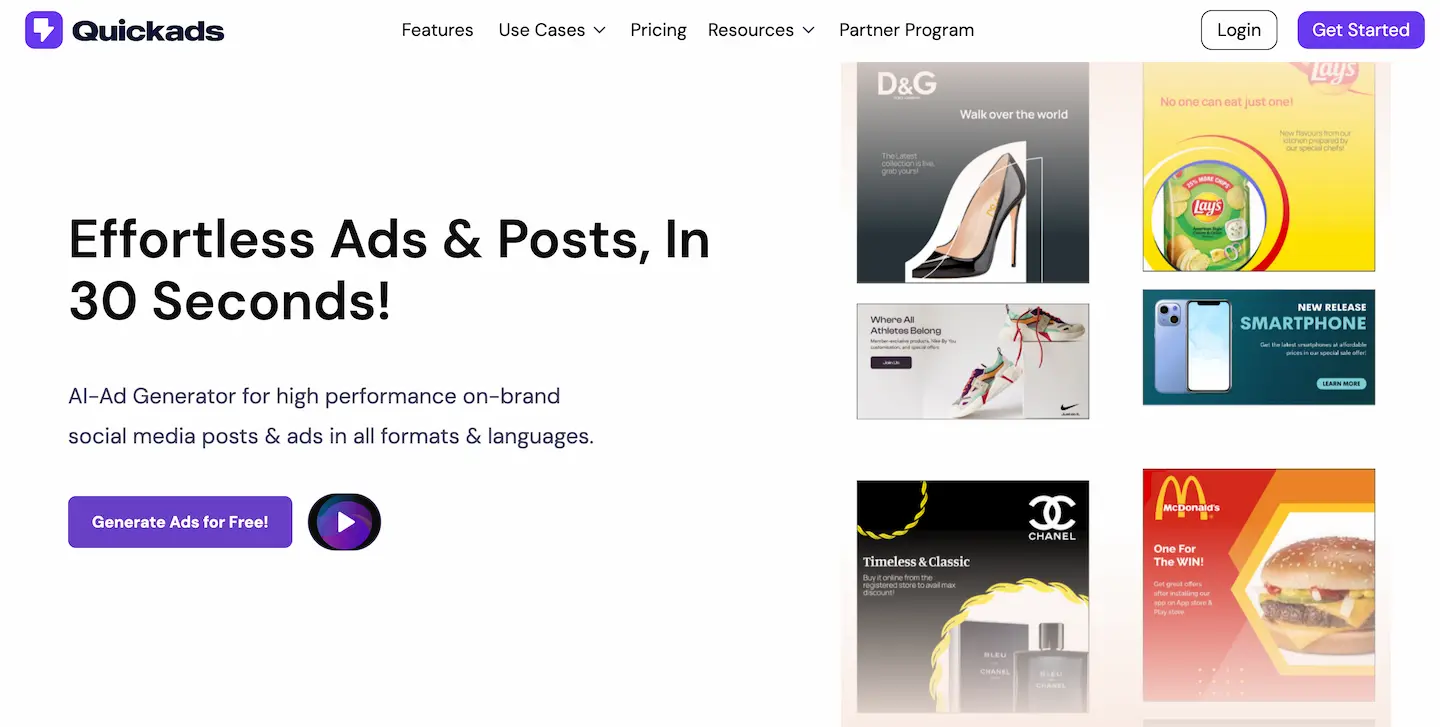 QuickAds-AI-Powered Ad Creation screenshot