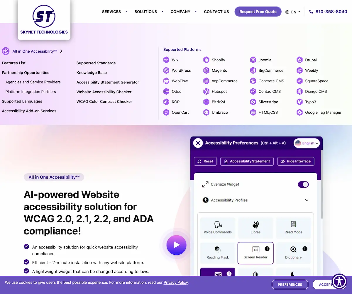 All in One Accessibility - accessibility compliance solution screenshot