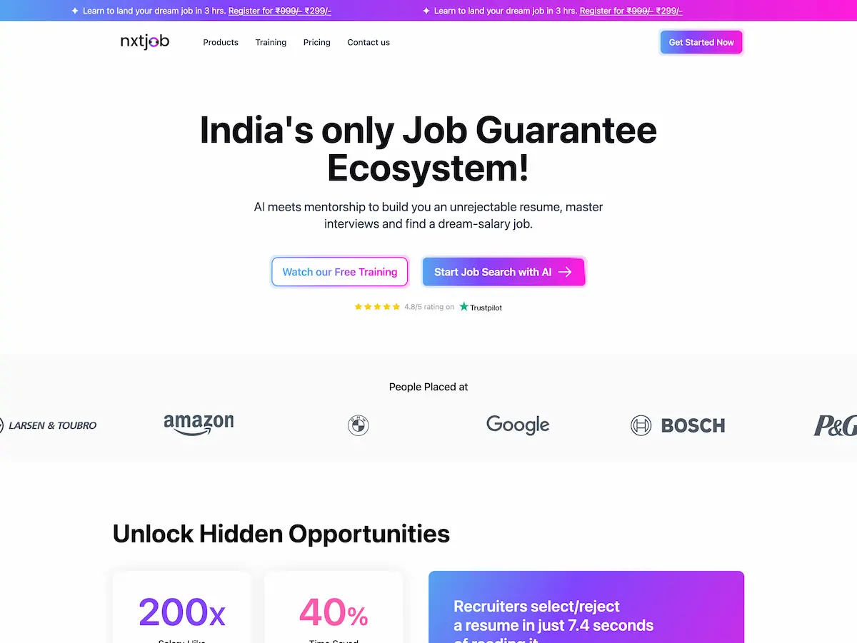 NxtJob-job searching with AI technology screenshot