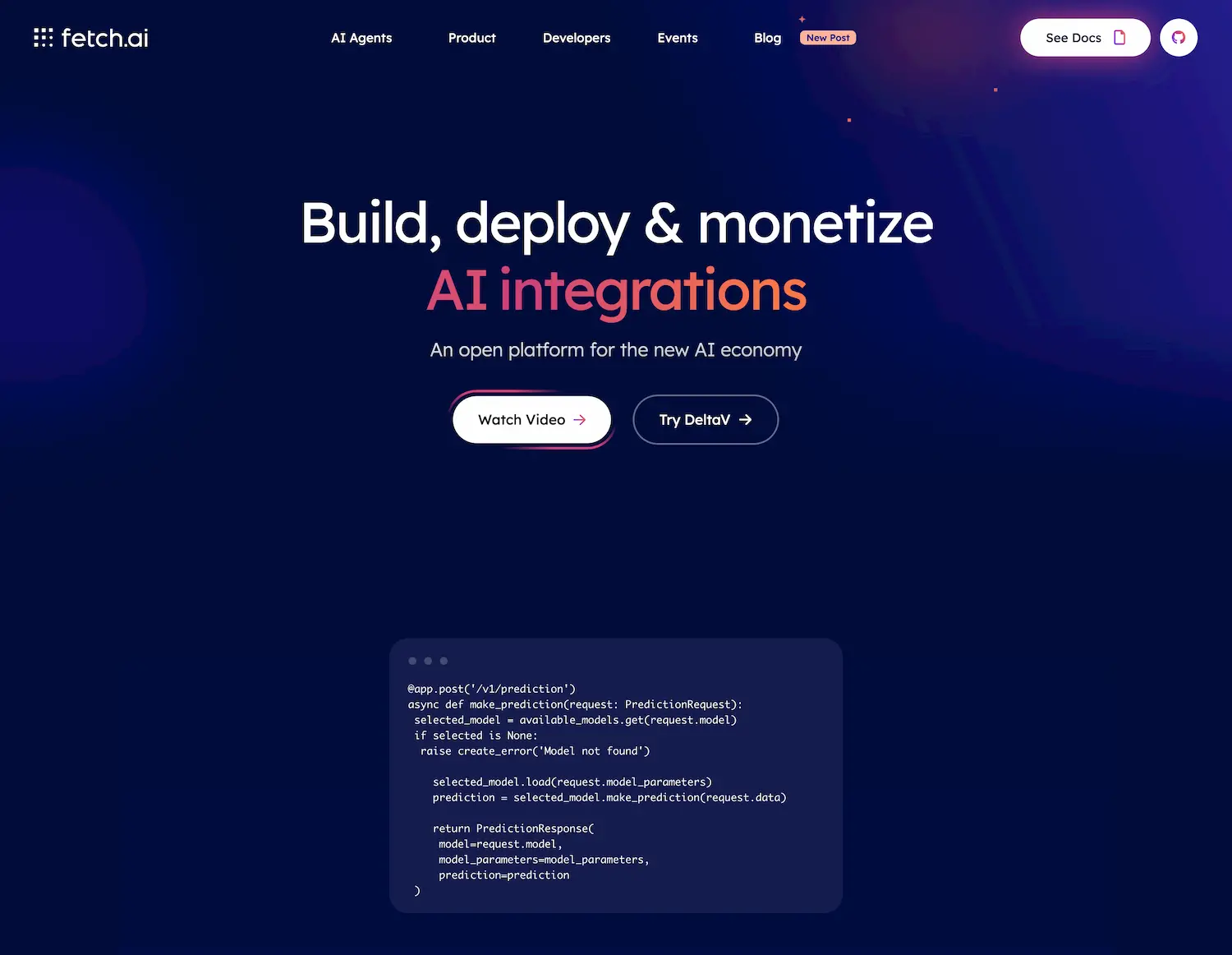 Fetch AI - open platform for AI Agents screenshot