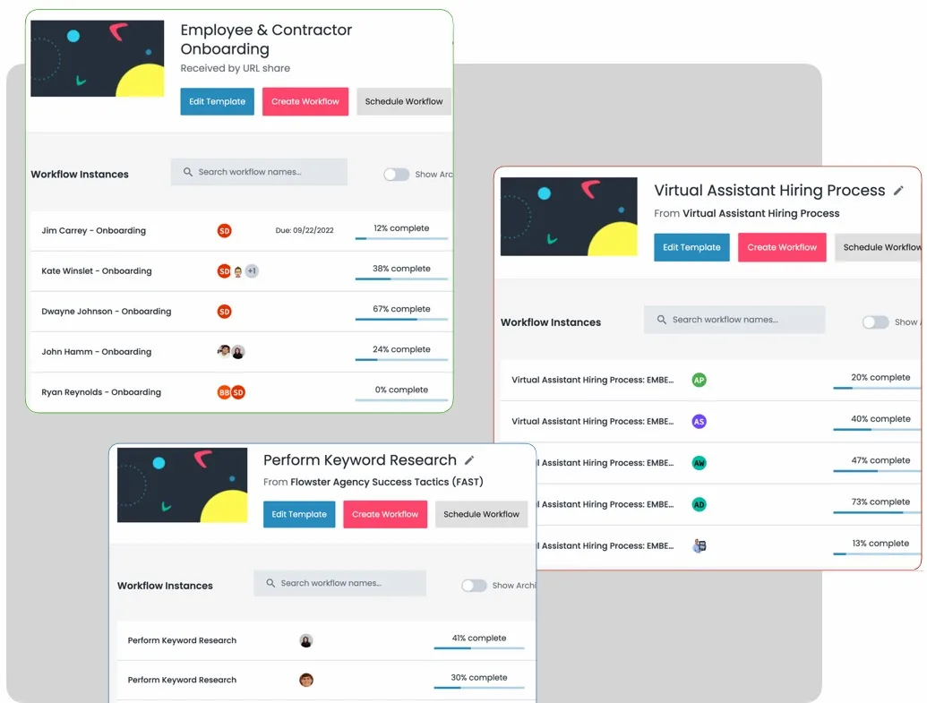 Flowster automated workflow maker dashboard
