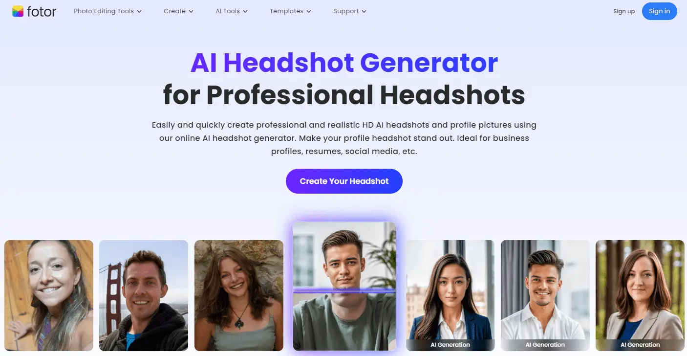 Fotor AI Headshot Generator