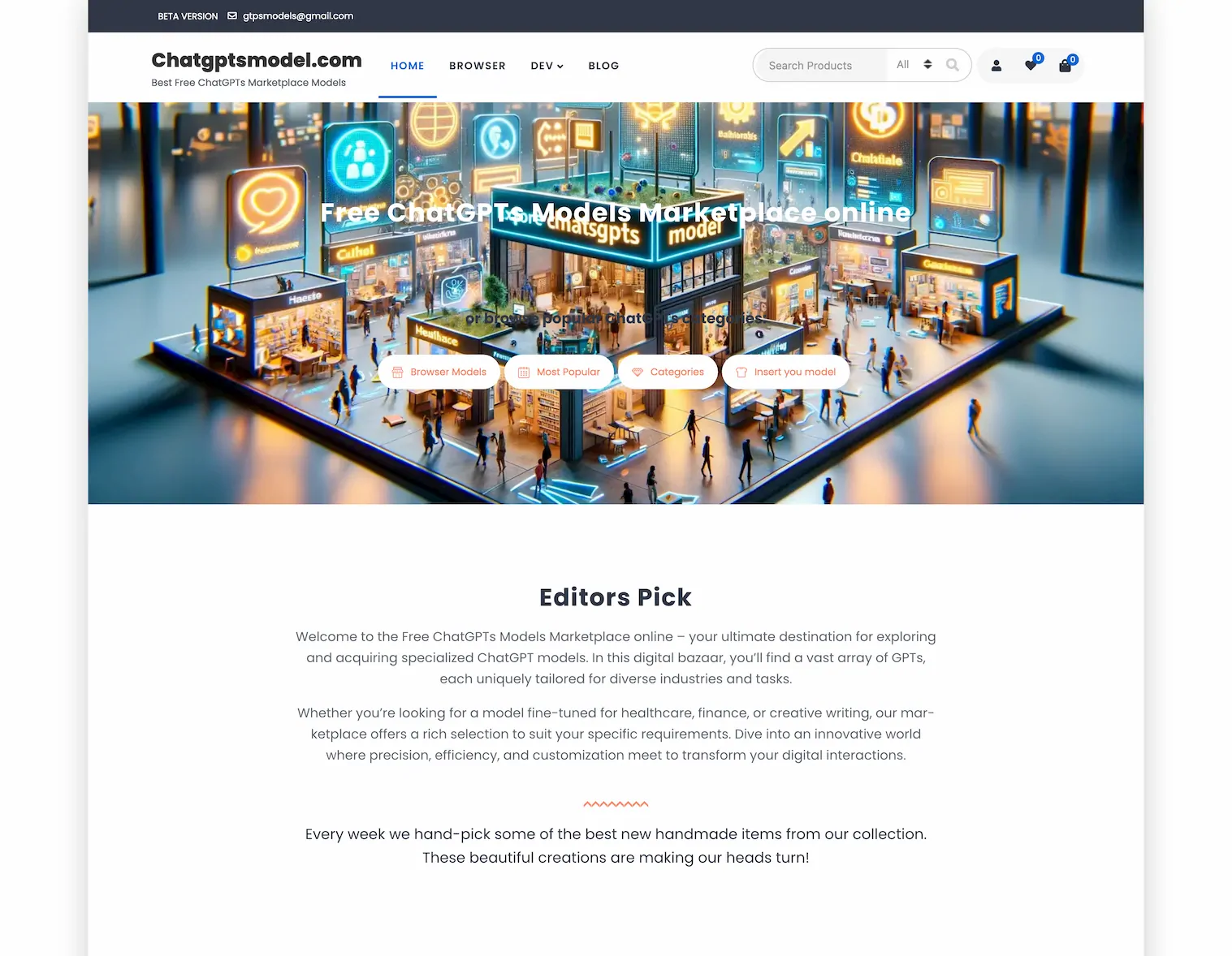 Free ChatGPT Models Marketplace screenshot