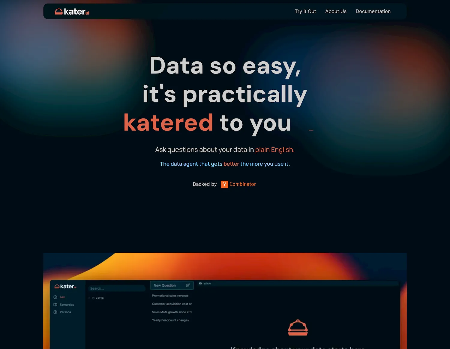 Kater AI Data Analysis screenshot