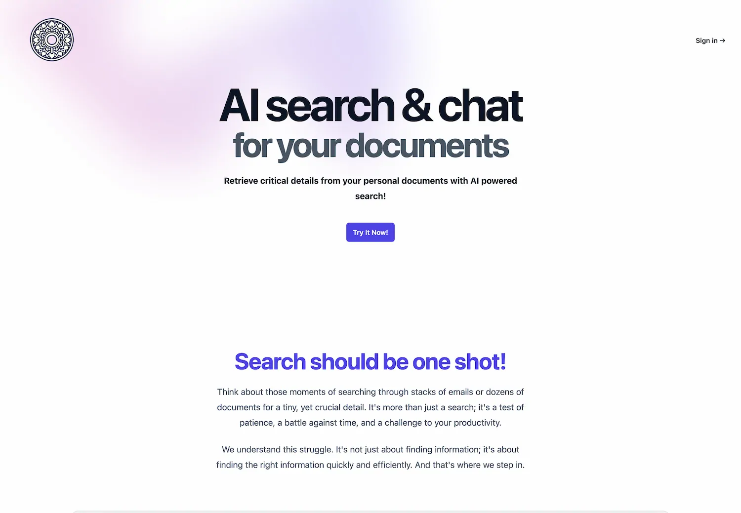 SearchMyDocs.AI - Chat with PDF, Markdown, doc screenshot
