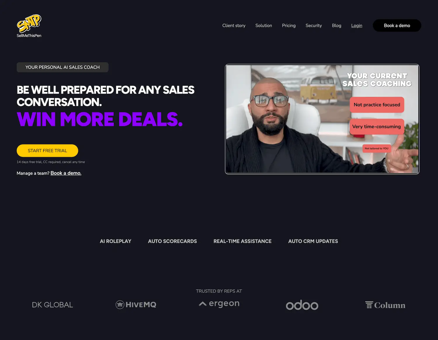 SellMeThisPen AI sales coach and AI sales training platform screenshot