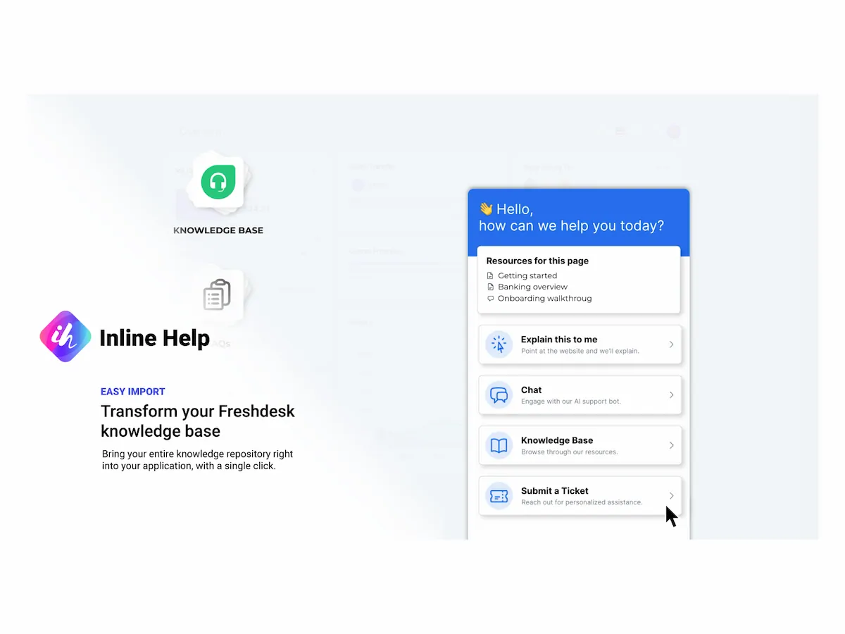 Inline Help - AI answer before ask pricing and features