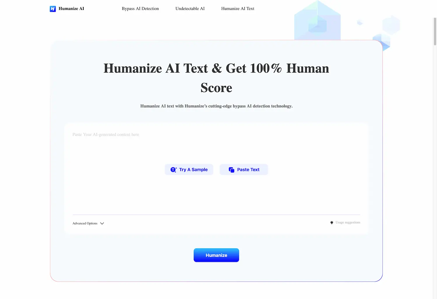 Humanize AI - bypass AI detection screenshot