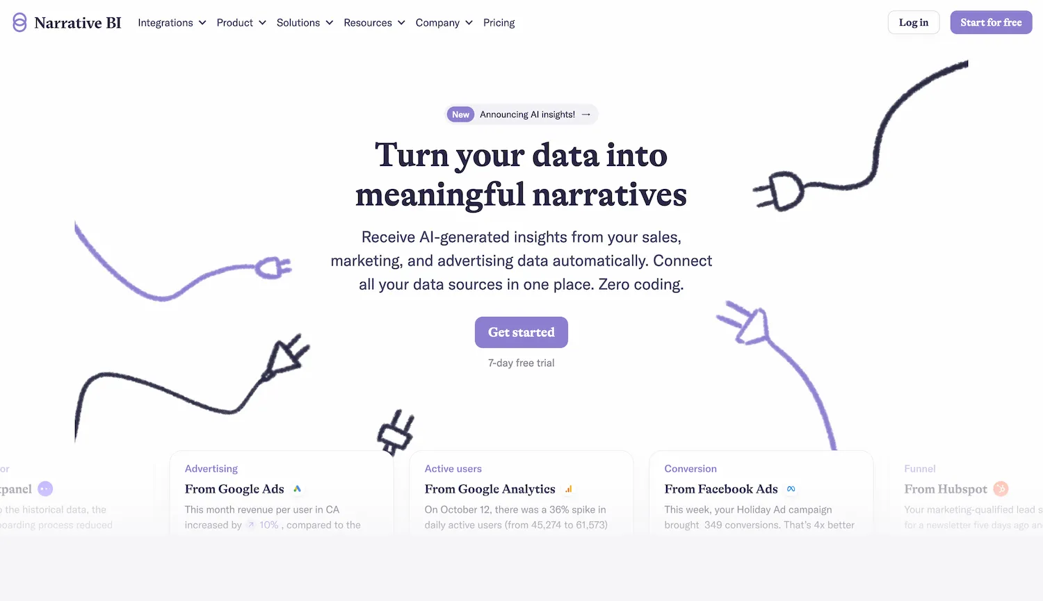 Narrative BI-Automated narrative data analysis pdf with marketing and advertising data screenshot