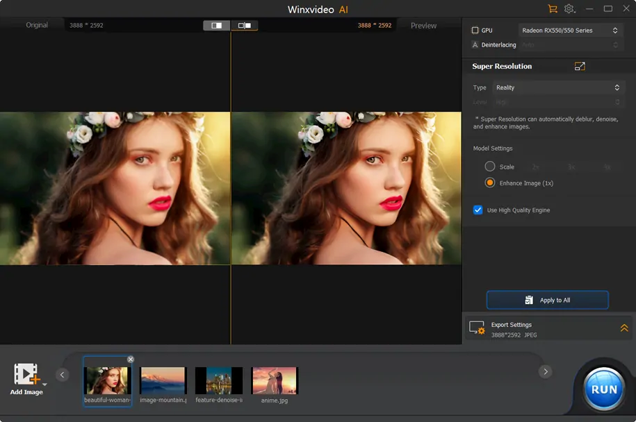 winx dvd image ai enhance feature