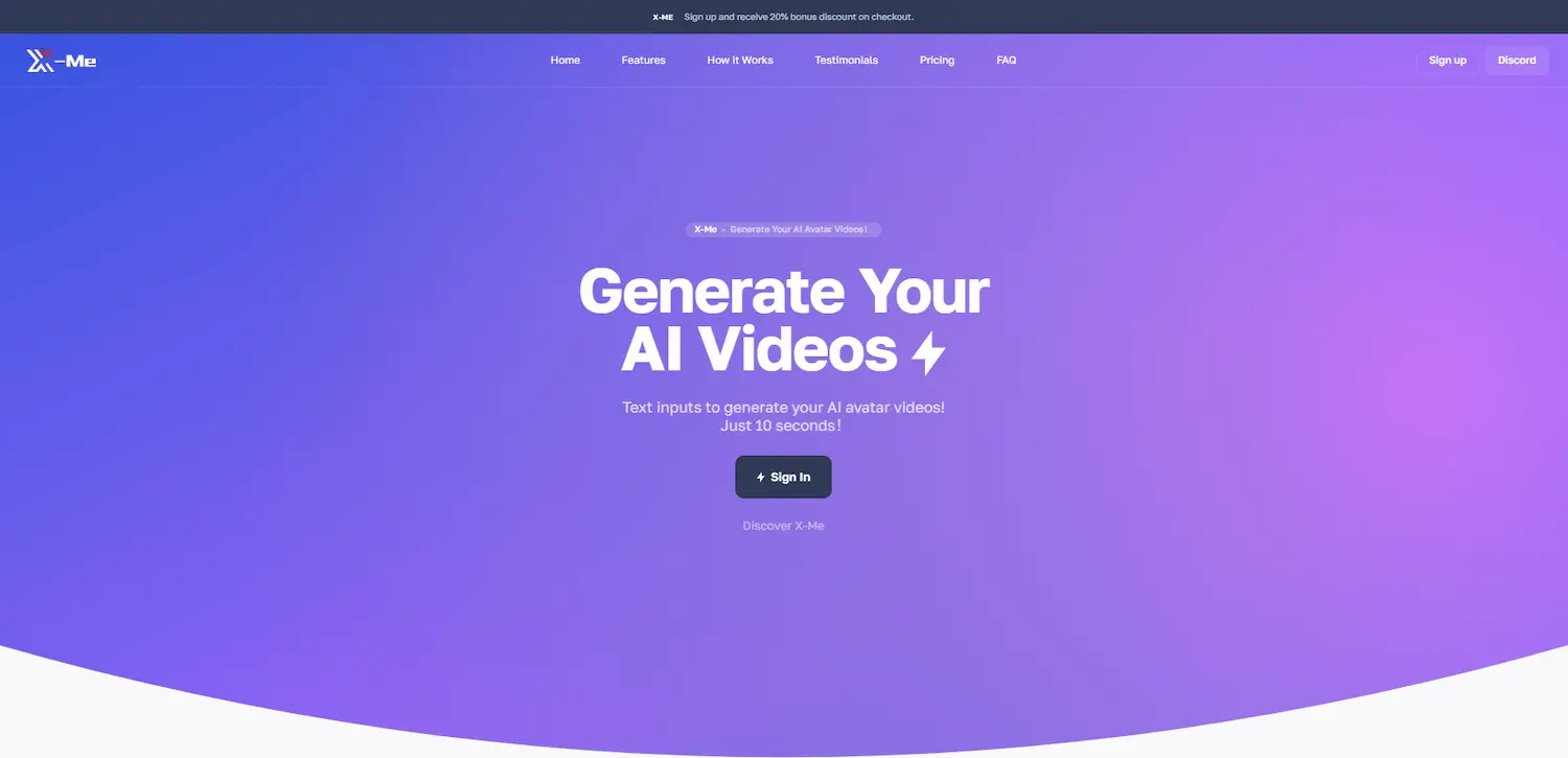 X-Me - Custom AI Avatar Video Generator screenshot