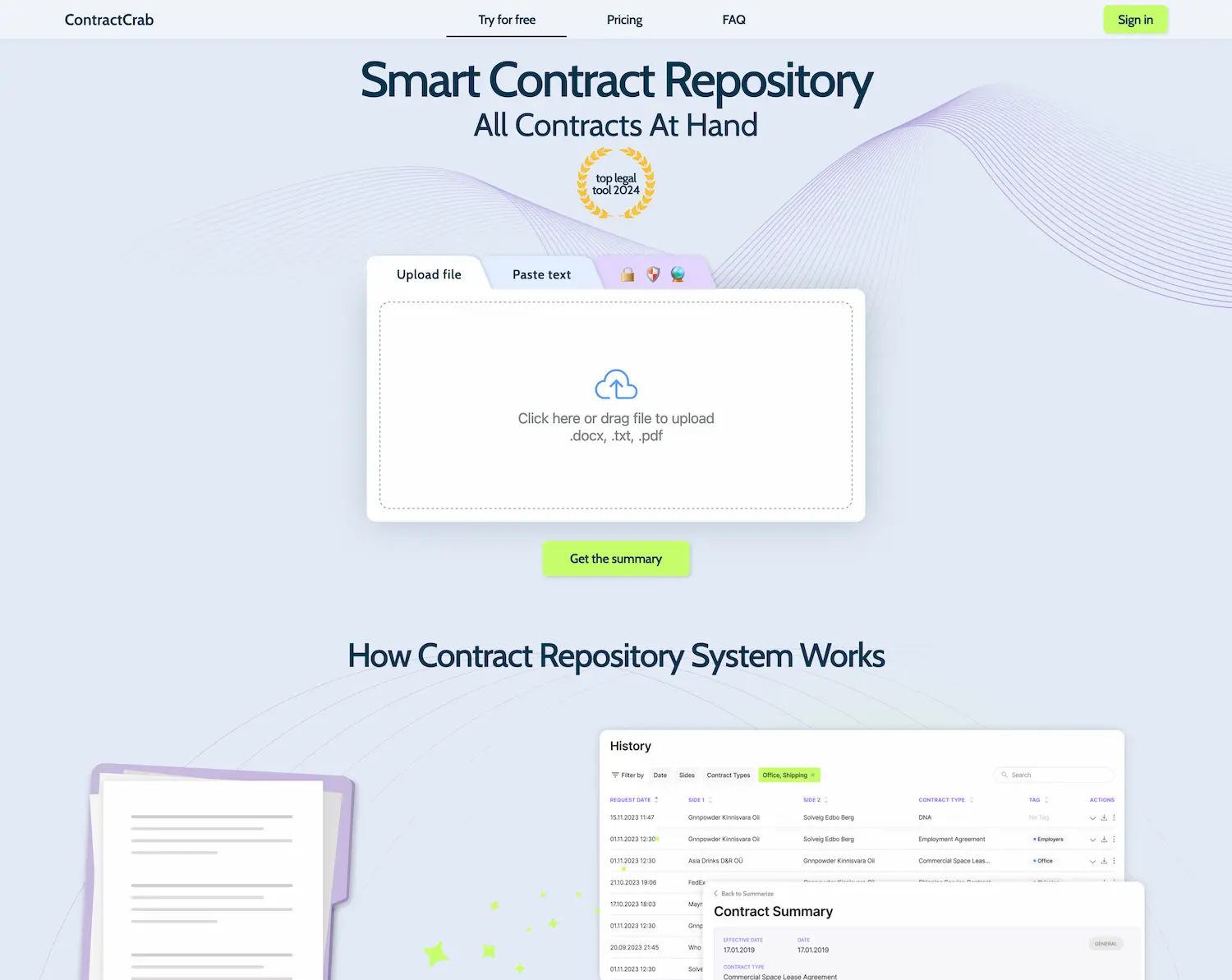 ContractCrab - AI Contract Management screenshot