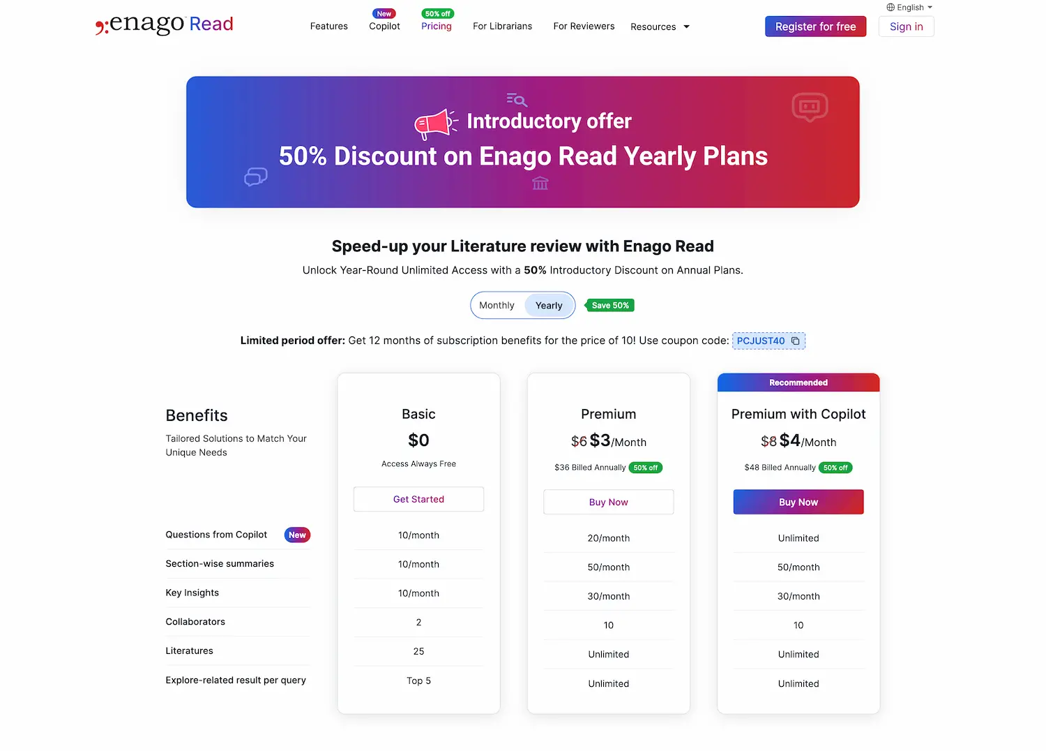 Enago Read - AI Research Assistant pricing and features
