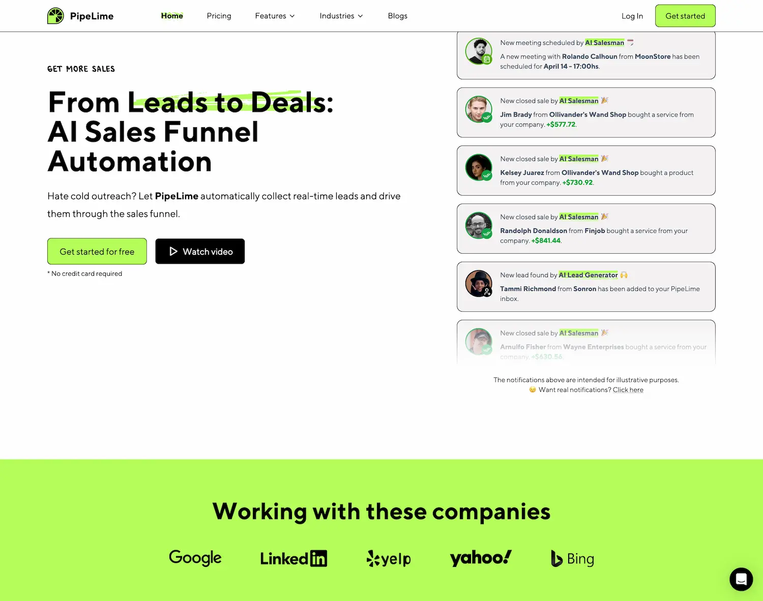 Pipelime - AI sales lead generator screenshot