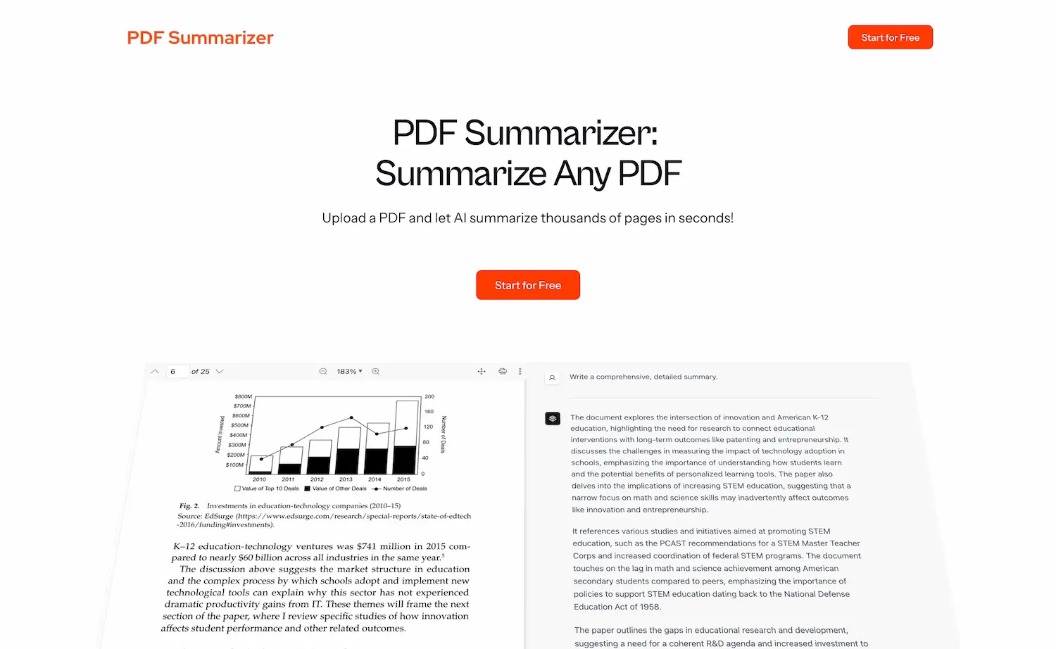 PDF Summarizer screenshot