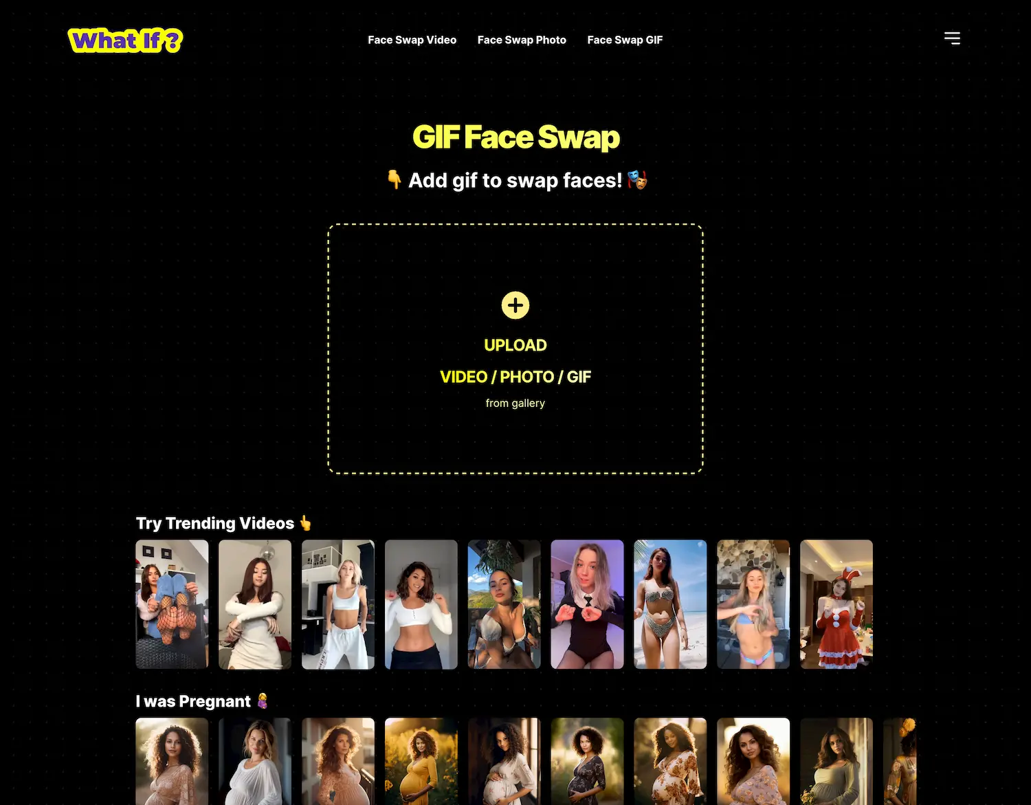What If - How to Face Swap AI Photo Video Gifs