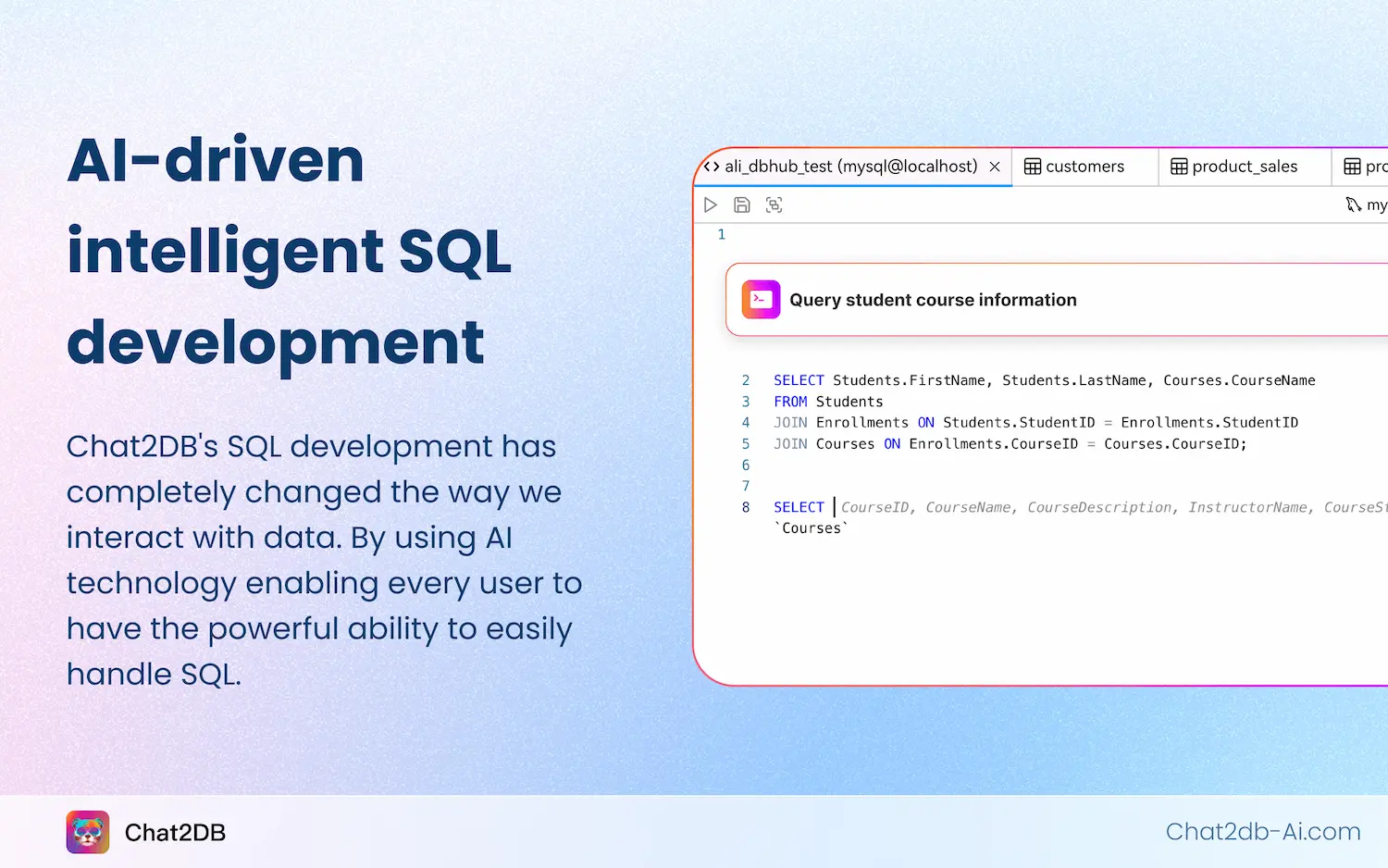 chat2db AI driven intelligent SQL development