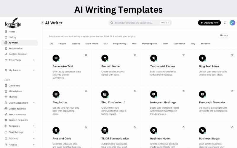 Forewrite pricing and features