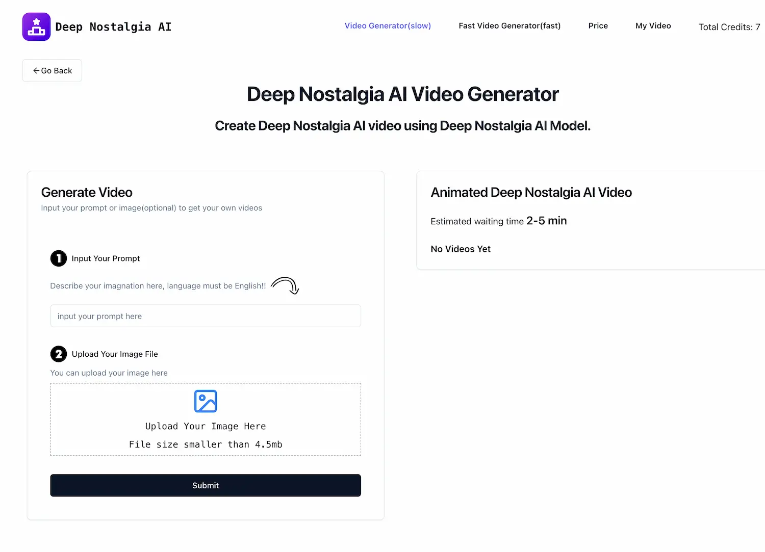 Deep Nostalgia AI pricing and features