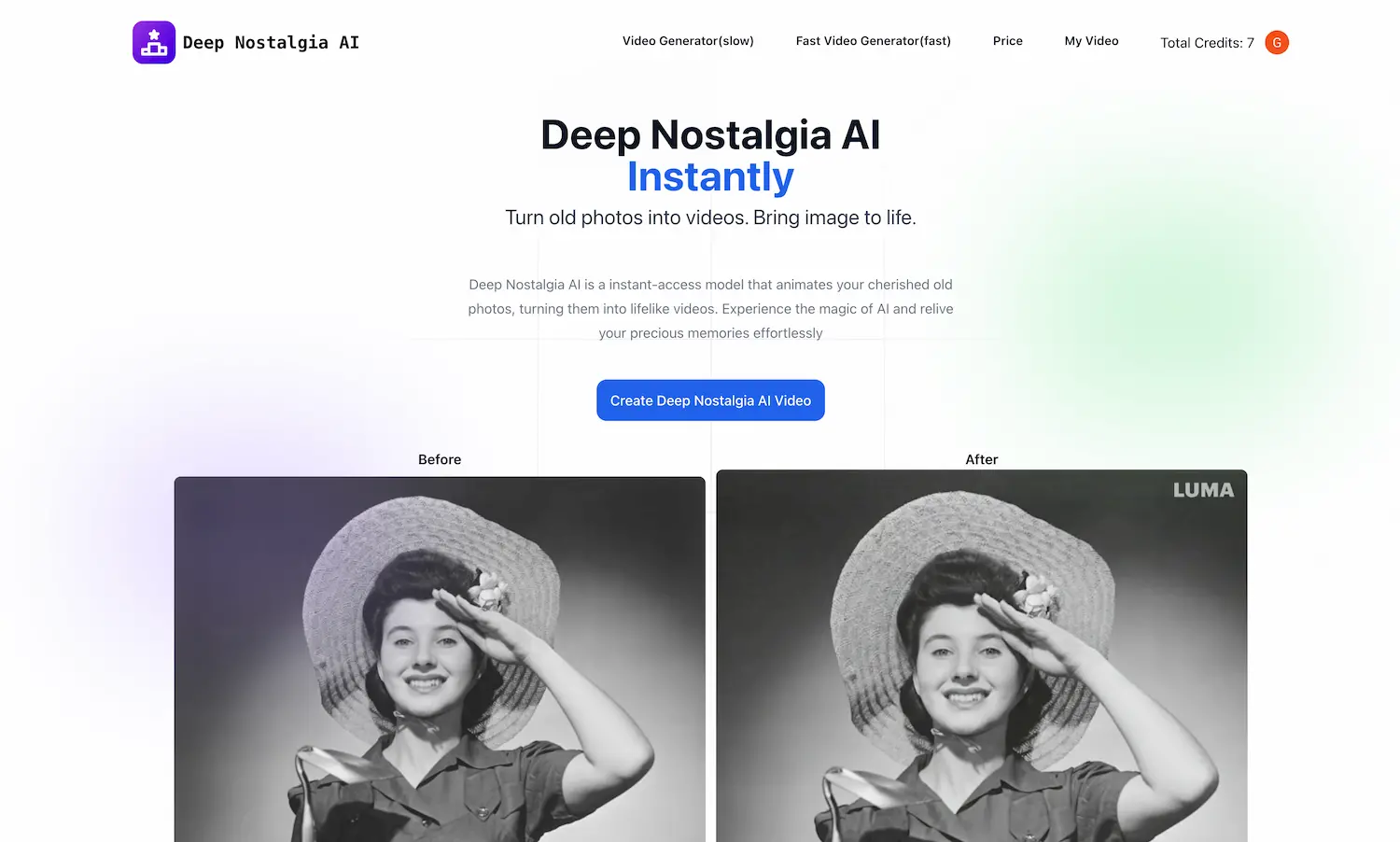 Deep Nostalgia AI screenshot