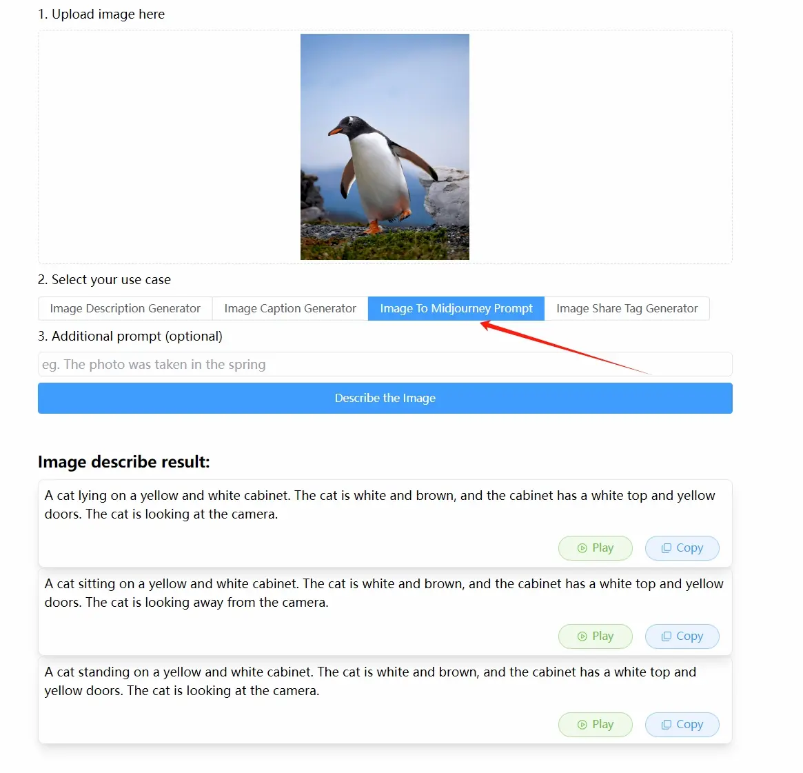 Image Describer pricing and features