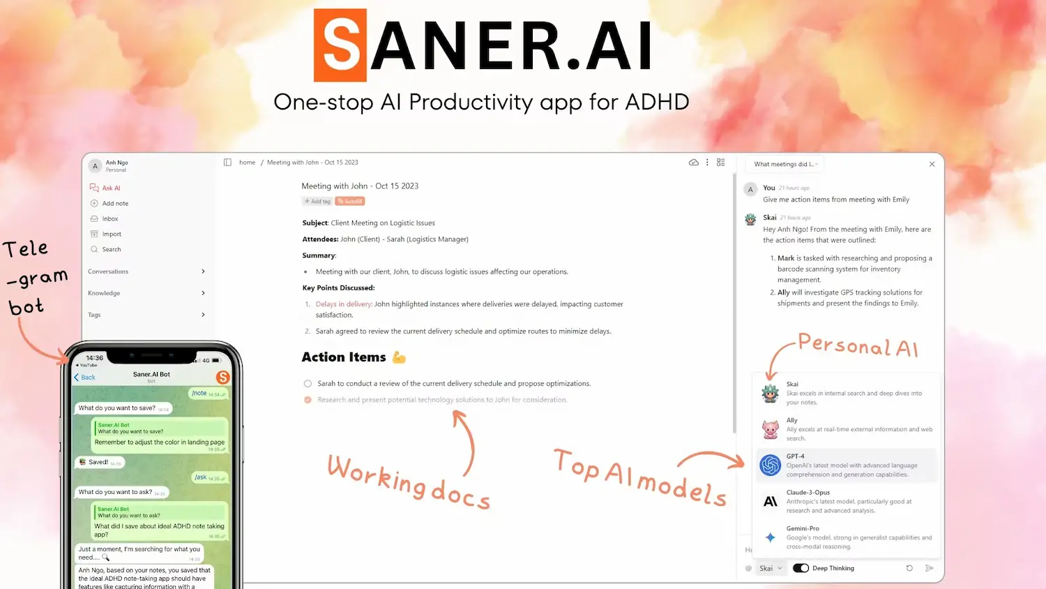 Saner.AI screenshot