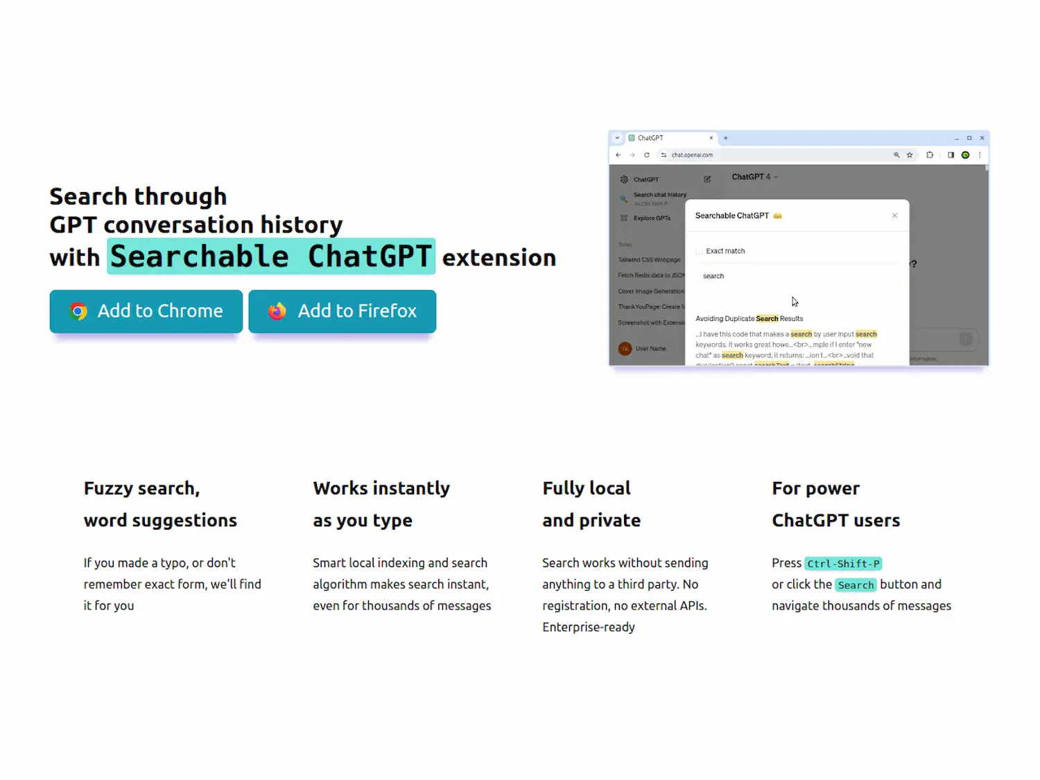 Searchable ChatGPT screenshot