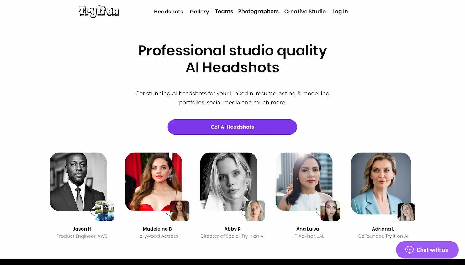 Tryiton - Pro AI Headshots screenshot