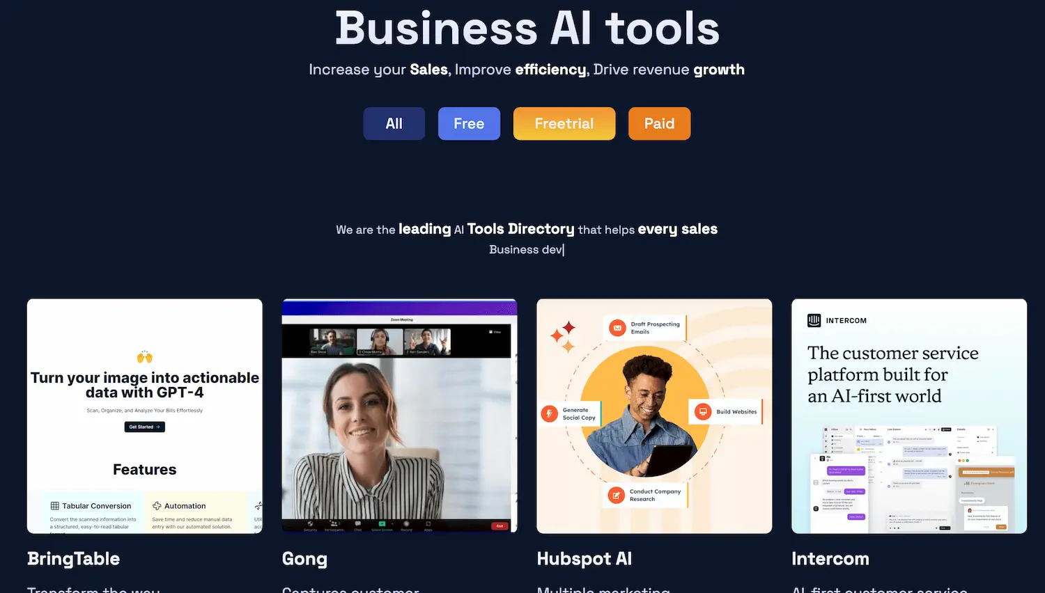 Sales tools AI pricing and features