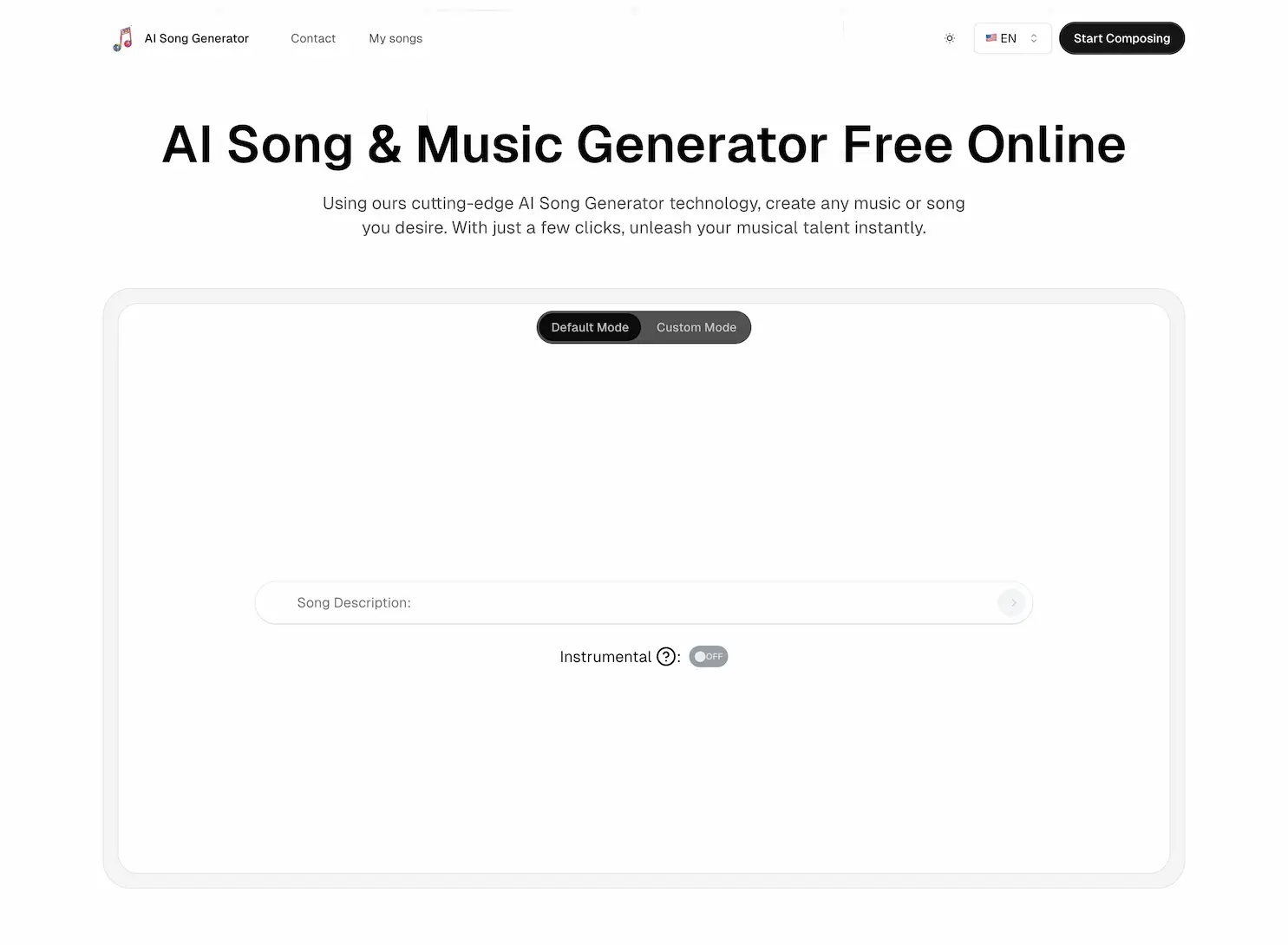 AI Song Generator screenshot